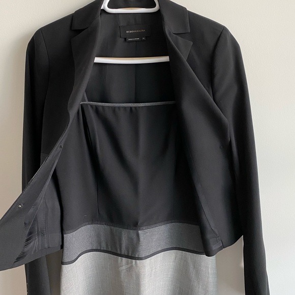 BCBG MAXAZRIA Black and Grey Blazer & Dress Set - Picture 5 of 9